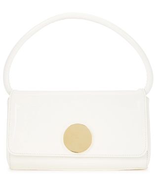 Little Liffner + Baguette Mini Ivory Faux Leather Clutch