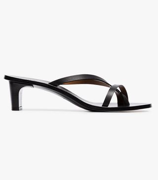ATP + Black Toma 45 Leather Strappy Mules