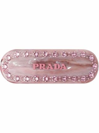 Prada + Prada Embellished-Logo Hairclip