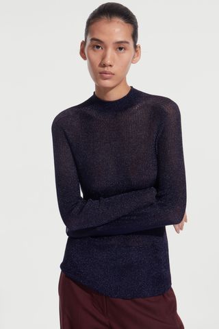 COS + High-Neck Ribbed Top