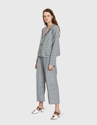 Need + Wide Leg Tuck Pant in Grey Combo