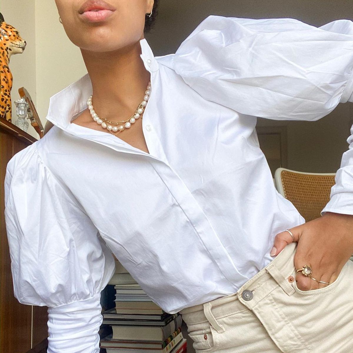 Acka puffy gather blouse