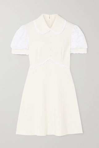 Miu Miu + White Cotton Blend Dress