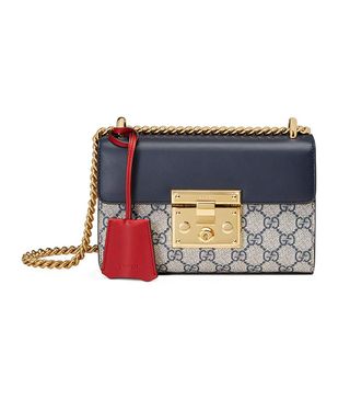 Gucci + Padlock GG Supreme Small Shoulder Bag, Blue