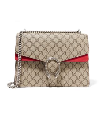 Gucci + Dionysus Medium Coated-Canvas and Suede Shoulder Bag