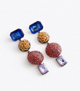 Uterqüe + Earrings with Colourful Stones