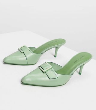 Charles & Keith + Buckle Slip On Shoes