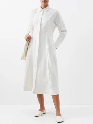 CO + Panelled-Twill Midi Shirt Dress