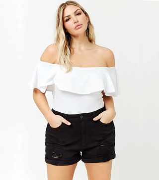 Forever21 + Distressed Cuffed Denim Shorts