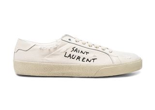 Saint Laurent + Leather Court Classic Logo Sneakers