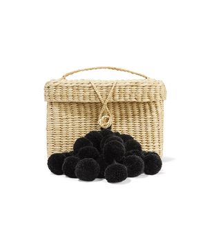 Nannacay + Baby Roge PomPom-Embellished Woven Raffia Tote