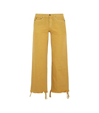 Simon Miller + Salado Cropped Frayed Low-Rise Wide-Leg Jeans