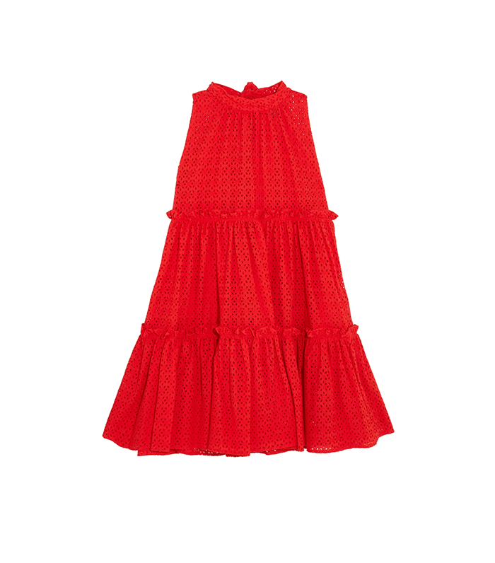 Lisa Marie Fernandez + Ruffled Broderie Anglaise Cotton Mini Dress