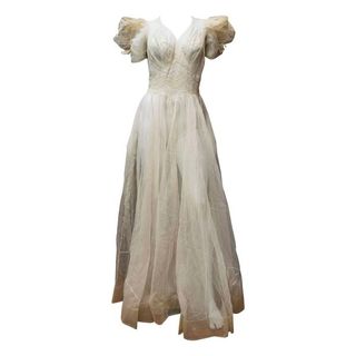Vintage + 1930s Sheer Ivory Wedding Dress