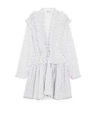 Alaia + Ruffled Swiss-Dot Cotton Mini Dress