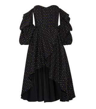 Caroline Constas + Jia-Jia Off-the-Shoulder Wrap-Effect Swiss-Dot Cotton Mini Dress