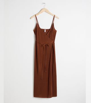 & Other Stories + Ribbed Wrap Midi Dress