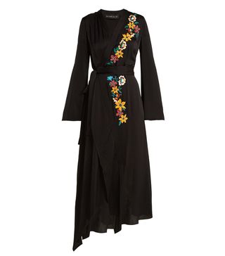 Etro + Floral Embroidered Wrap Dress