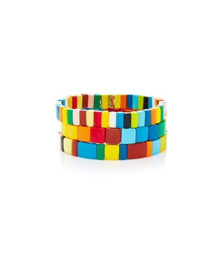 Roxanne Assoulin + Set of Three Rainbow Stretch Bracelets