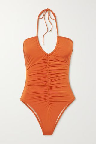 Peony + Vacation Ruched Stretch-Econyl Swimsuit