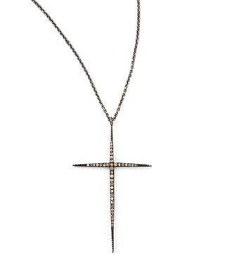 Zoe Chicco + Pave Black Diamond Cross Necklace