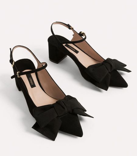 Uterqüe + Suede Slingbacks With Bow