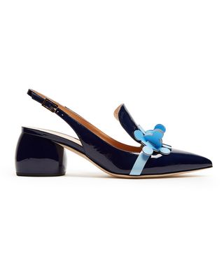 Anya Hindmarch + Apex Patent-Leather Slingback Pumps