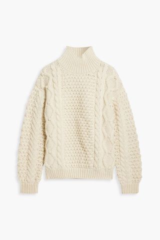 Nili Lotan + Hawthorn cable-knit wool turtleneck sweater