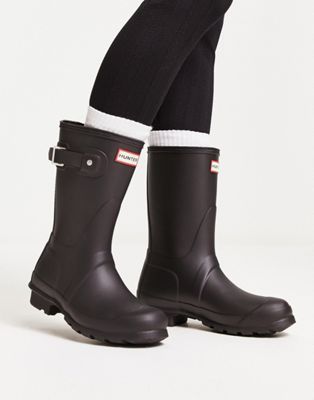 Hunter + Original Short Wellington Boots in Black