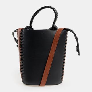 Chloé + Black & Cream Leather Bucket Bag