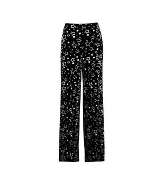 Boohoo + Liberty Monochrome Star Print Wide Leg Trousers