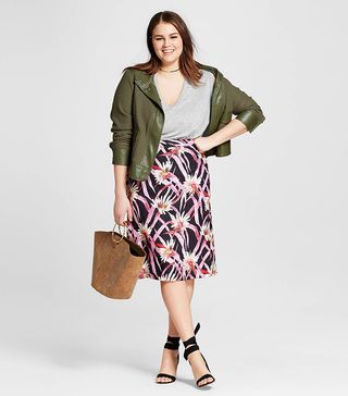 Who What Wear + Plus Size Pleat Back Pencil Skirt