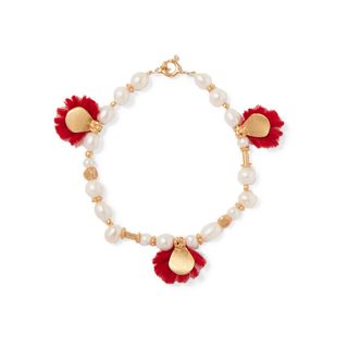 Katerina Makriyianni + Gold-Plated Pearl and Wood Bracelet