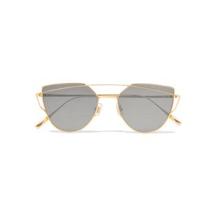 Gentle Monster + Love Punch Aviator-Style Gold-Tone Sunglasses