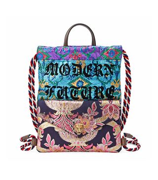 Gucci + Brocade Drawstring Backpack