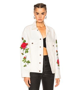 Off-White + Diagonal Roses Denim Jacket
