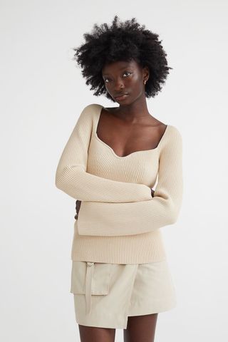 H&M + Rib-Knit Top