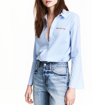 H&M + Shirt With Flared Sleeves