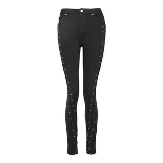 Topshop + MOTO Black Lace Up Jamie Jeans