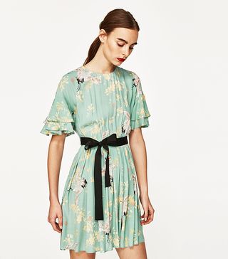 Zara + Heron Print Flowing Dress