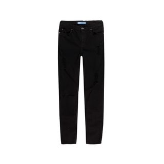 7 for All Mankind + b(air) Denim Ankle Skinny in Black