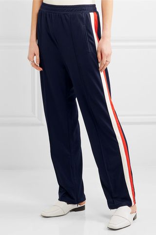 Ganni + Naoki Striped Stretch-Jersey Track Pants