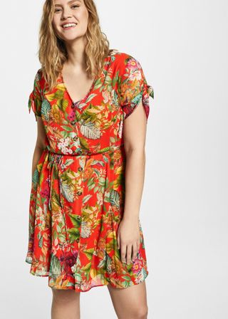 Violeta by Mango + Tropical Print Dress