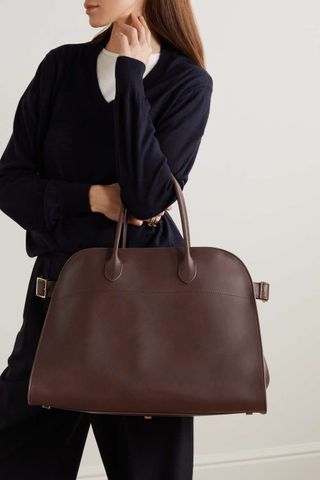 The Row + Margaux 17 Buckled Leather Tote