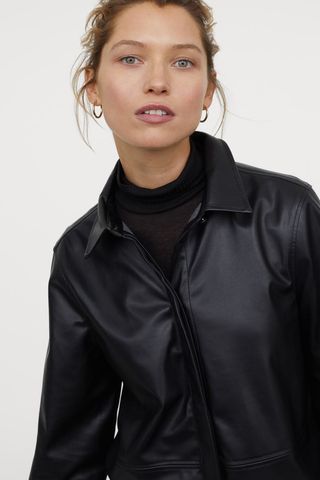 H&M + Faux Leather Shirt