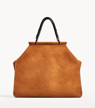 Zara + Split Suede Tote Bag