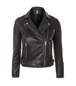 Topshop + Washed Leather Biker Jacket