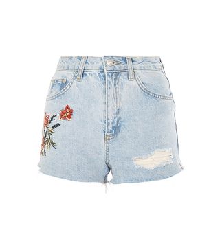 Topshop + Fire Flower Denim Shorts