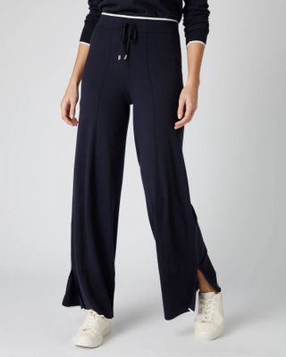 N.Peal London + Cashmere Trousers in Navy