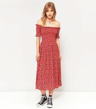 Kimchi Blue + Picnic Floral Off-the-Shoulder Midi Dress